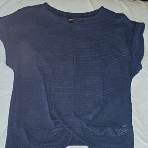 SHEIN Navy Short Sleeve Knit Top